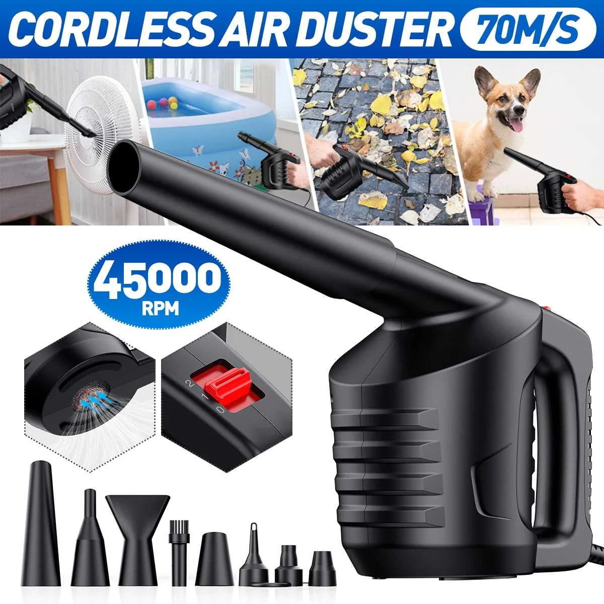 Cordless Compressed Air Blower Cleaning Tool