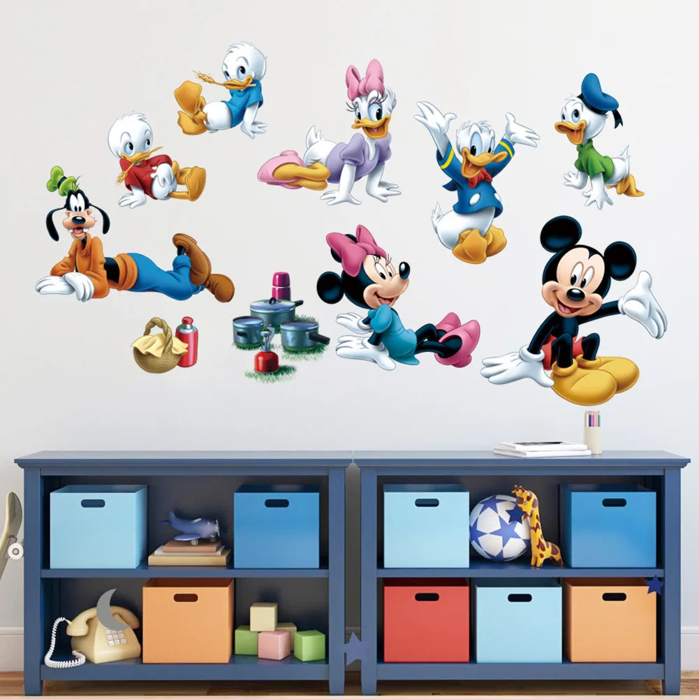 3D Cartoon Mickey Minnie Mouse Wall Design