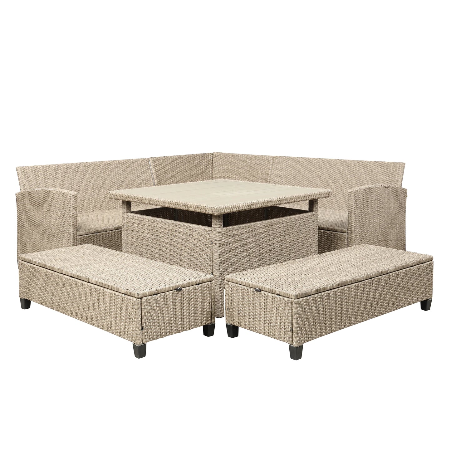 Wicker Rattan Sectional Sofa  Furniture Set