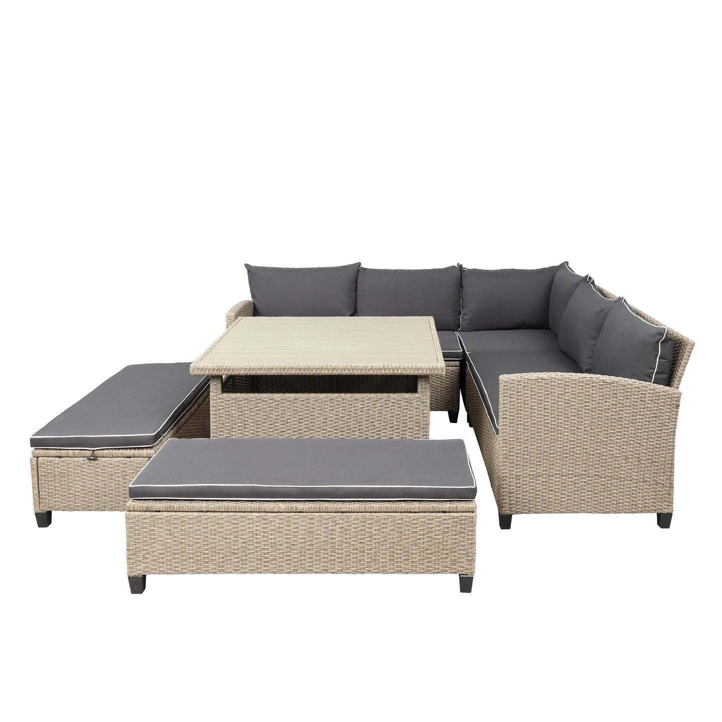 Wicker Rattan Sectional Sofa  Furniture Set