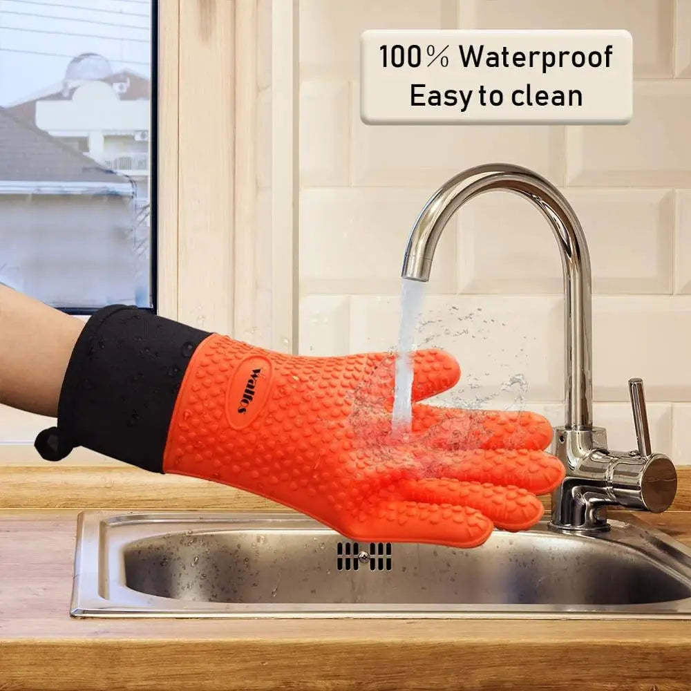 Long Silicone Kitchen Gloves-BBQ Grill Gloves