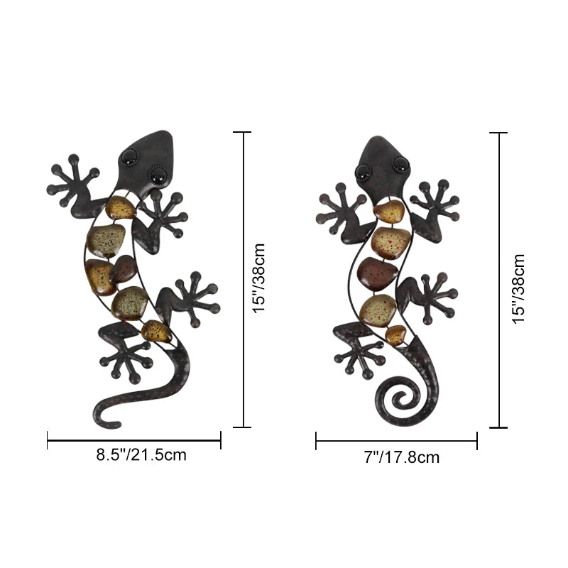 Gecko Wall Art for Garden Decoration