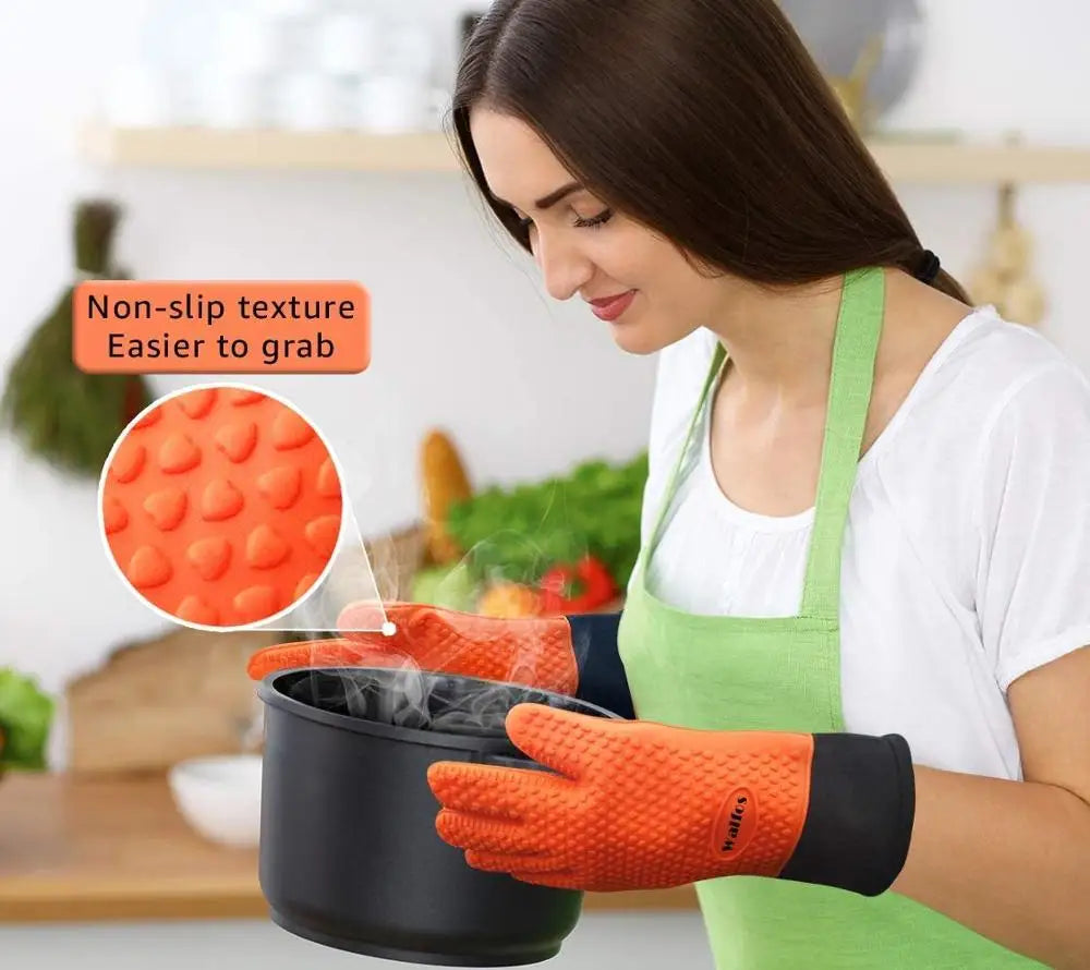 Long Silicone Kitchen Gloves-BBQ Grill Gloves