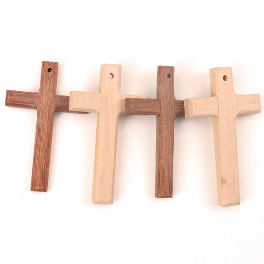 DIY Natural Wooden Christian Cross  80x50mm 2pcs MZ308