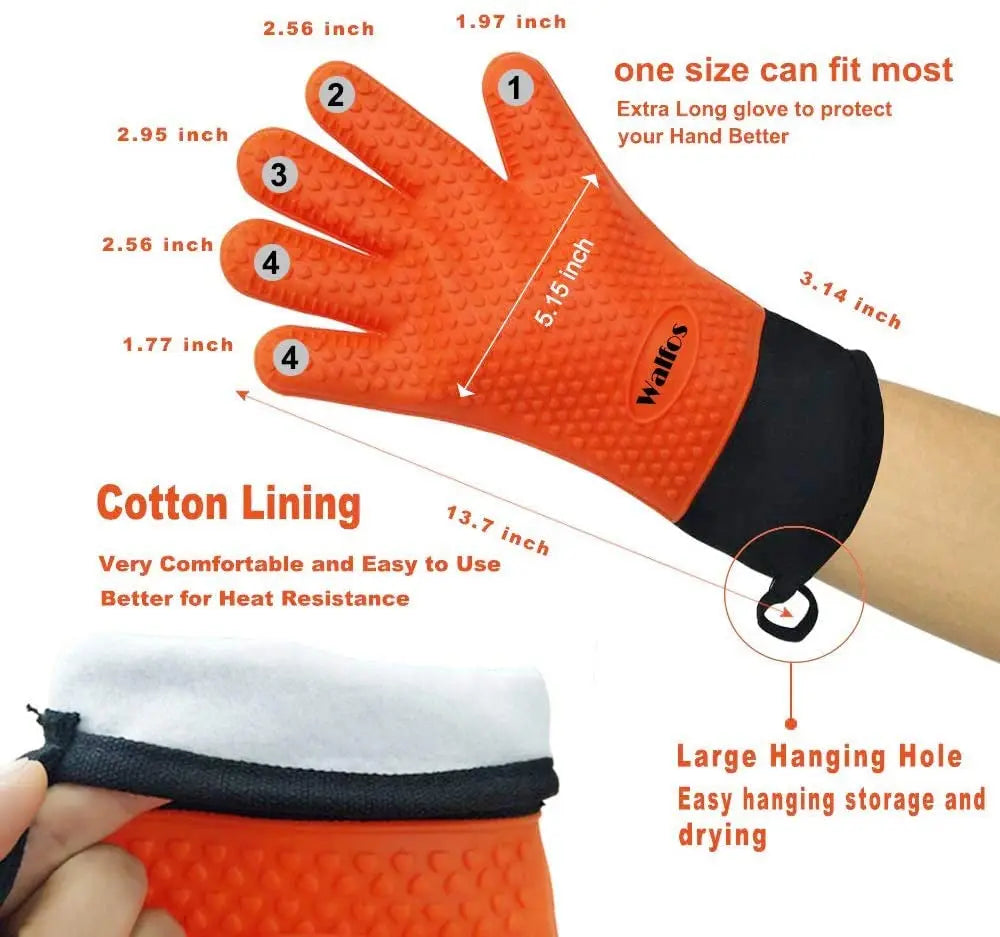 Long Silicone Kitchen Gloves-BBQ Grill Gloves