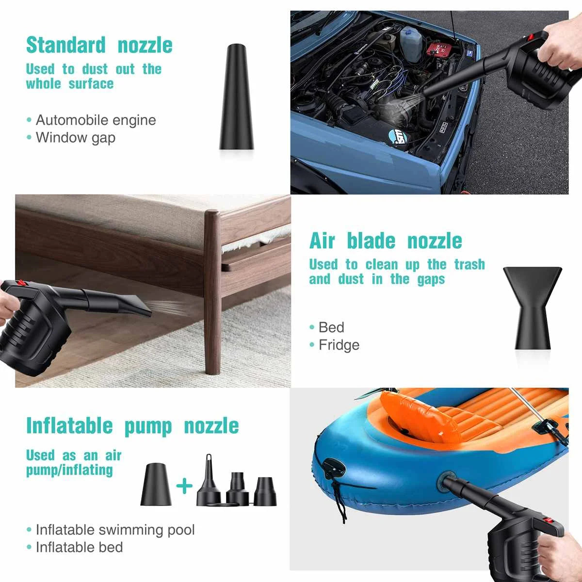 Cordless Compressed Air Blower Cleaning Tool