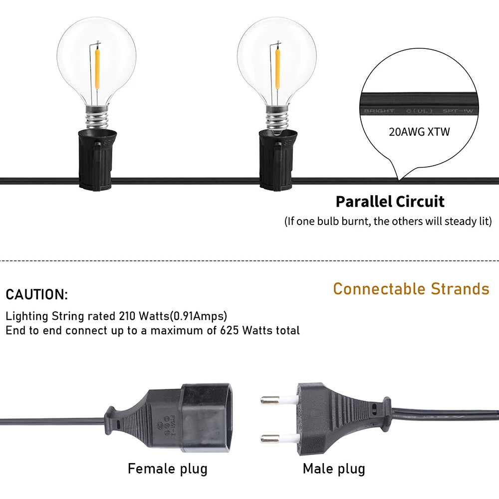 Globe String Light Fairy LED G40