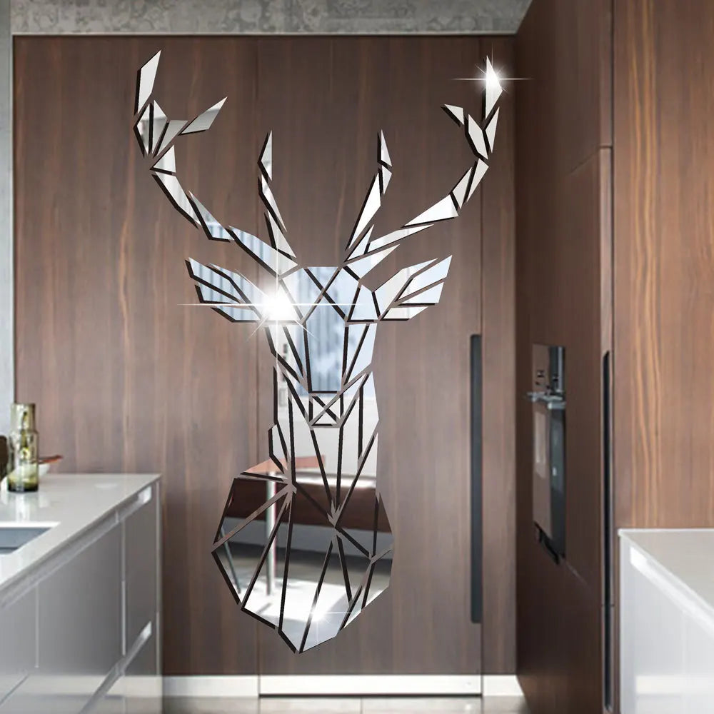 3D Mirror ,Nordic Style Acrylic Deer Head Mirror