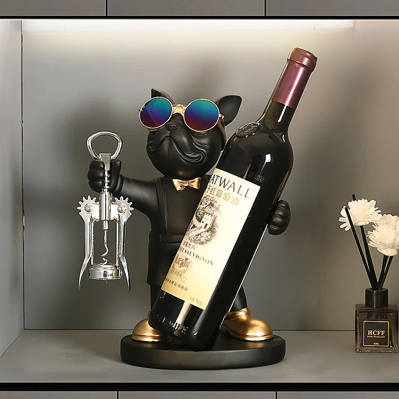 Dog Statue Wine-bottle Holder for Table