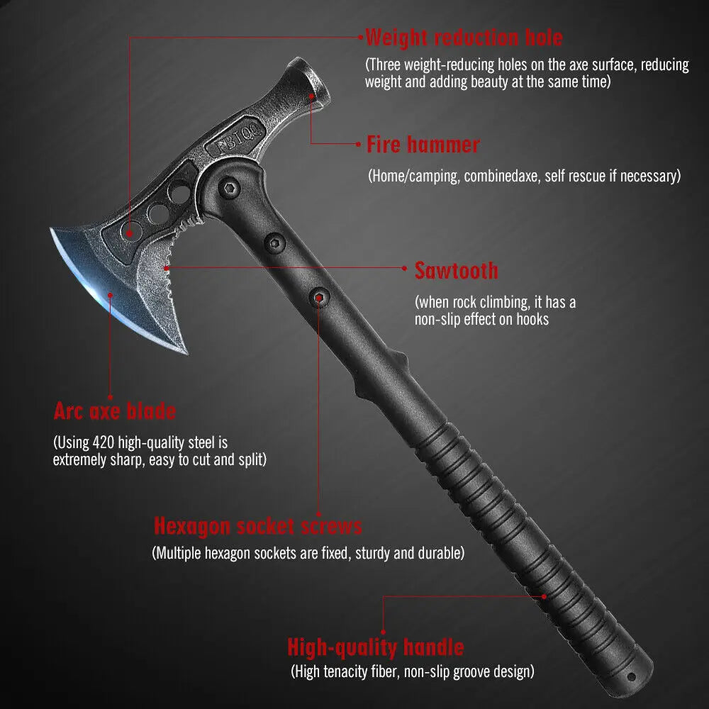 Tactical Survival Axe Multi Tool Emergency Gear