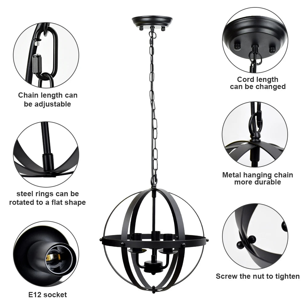 3-Light Flush Mount Ceiling Chandelier