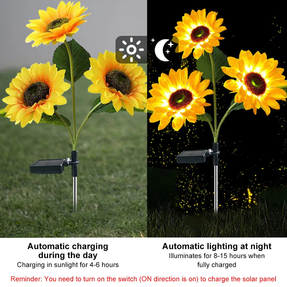 1/3 Head  Sunflower Outdoor Lawn Light