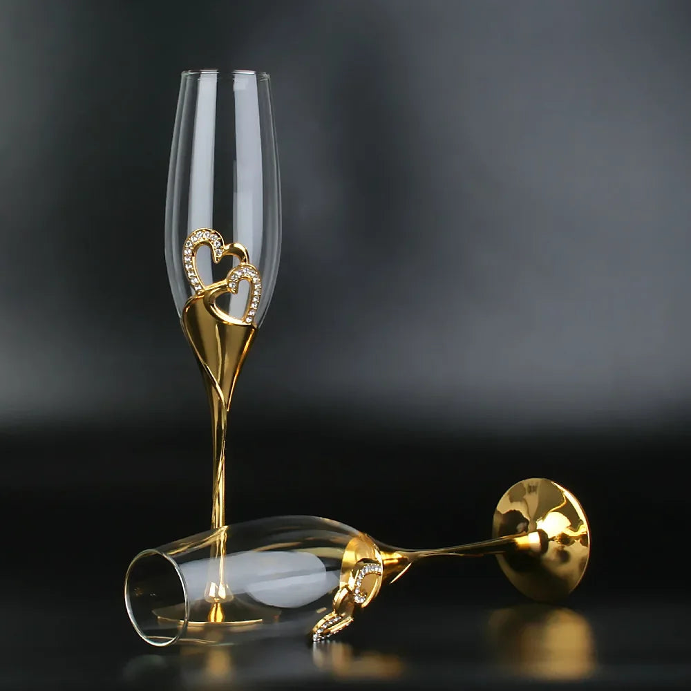 Crystal champagne glasses, wedding goblets