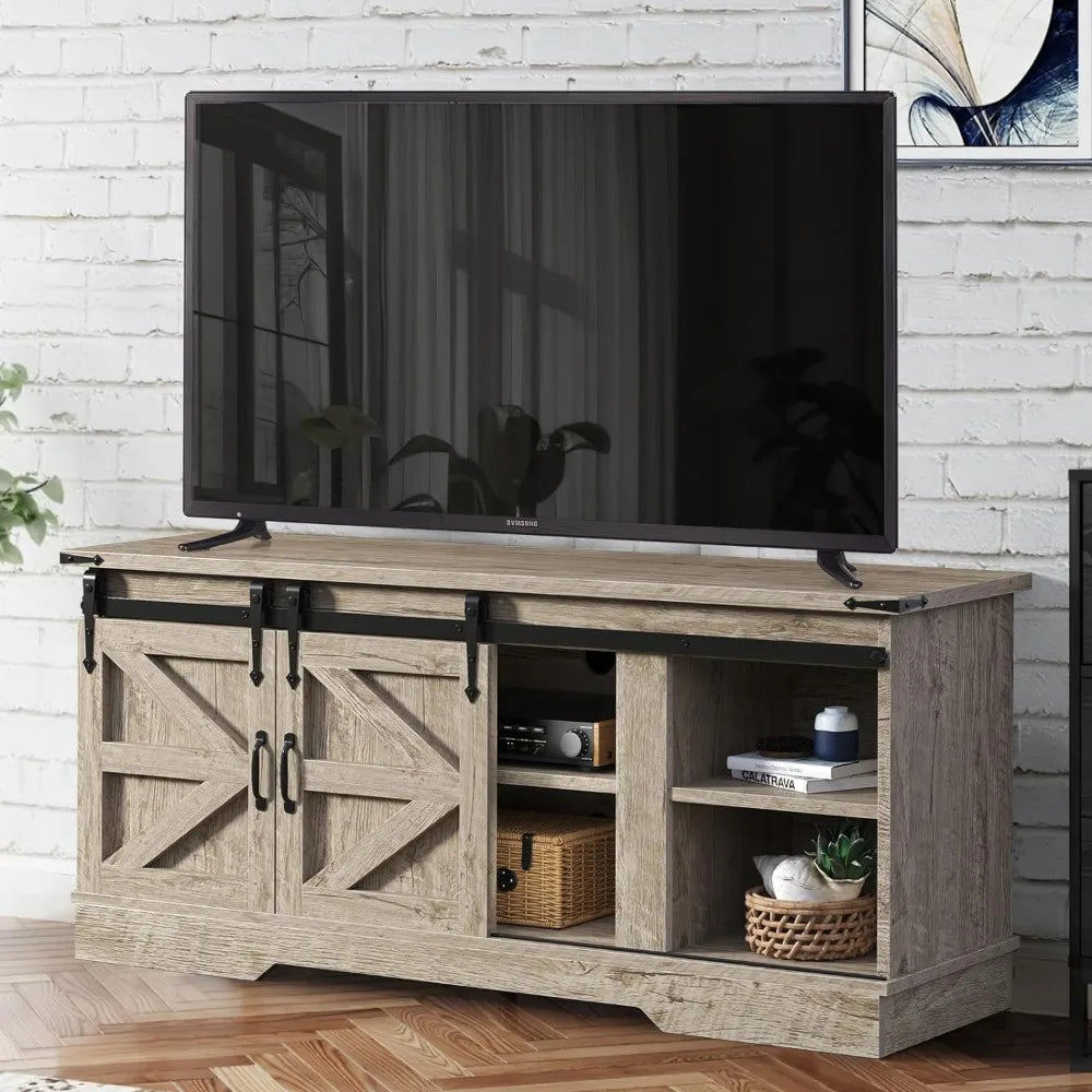 Rustic Entertainment Center with Sliding Barn Door