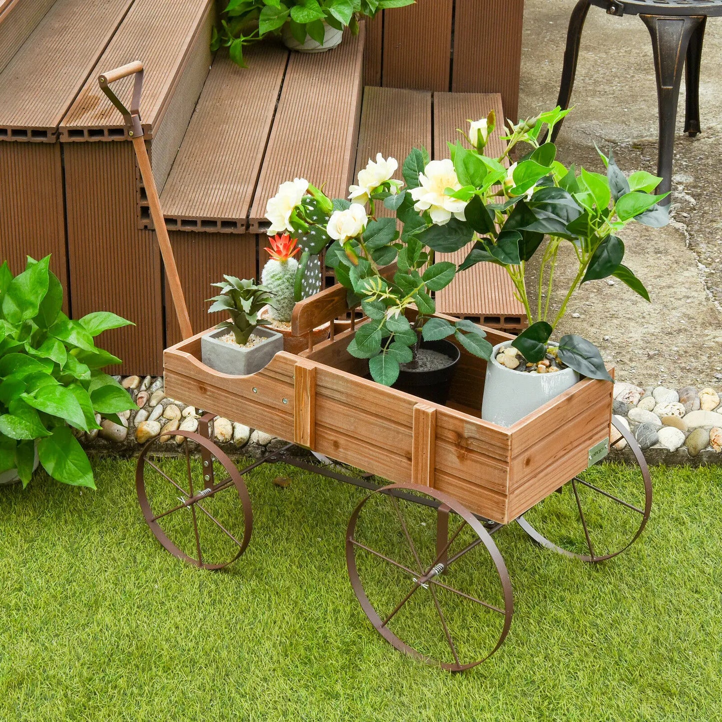 Plant Bed W/ Wheel Brown