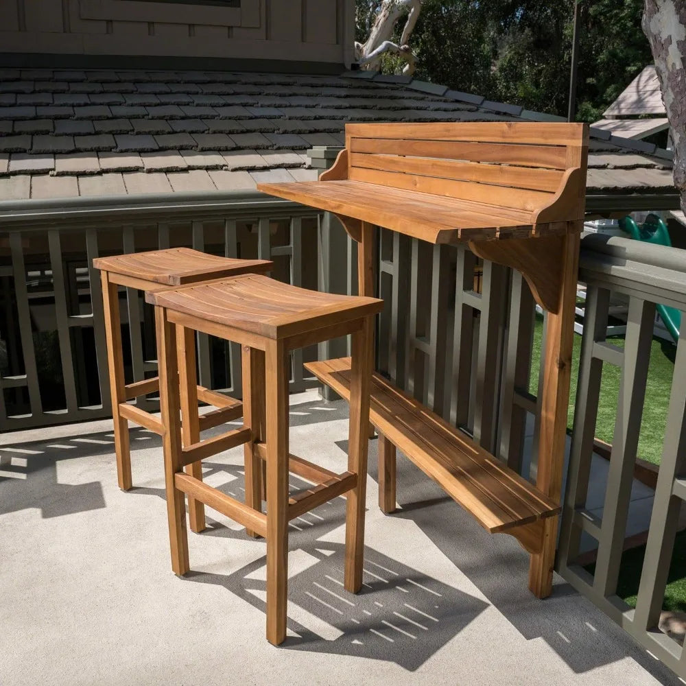 Wood Balcony Bar Set, Patio Furniture Set