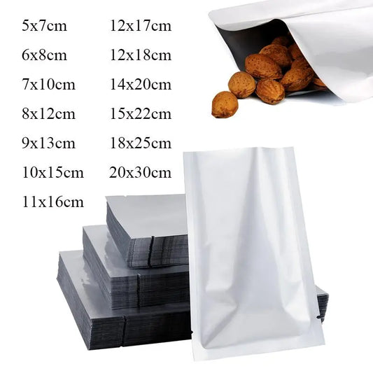 50pcs Silver Vacuum Sealer Aluminum Foil Mylar Bags