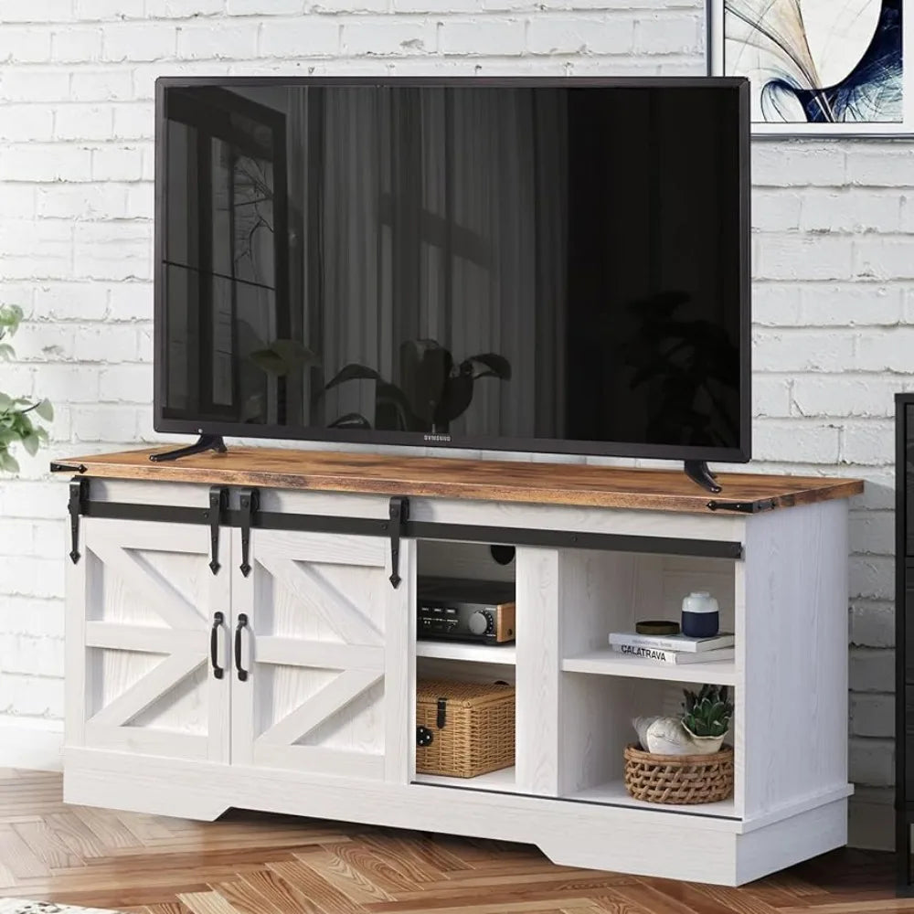 Rustic Entertainment Center with Sliding Barn Door