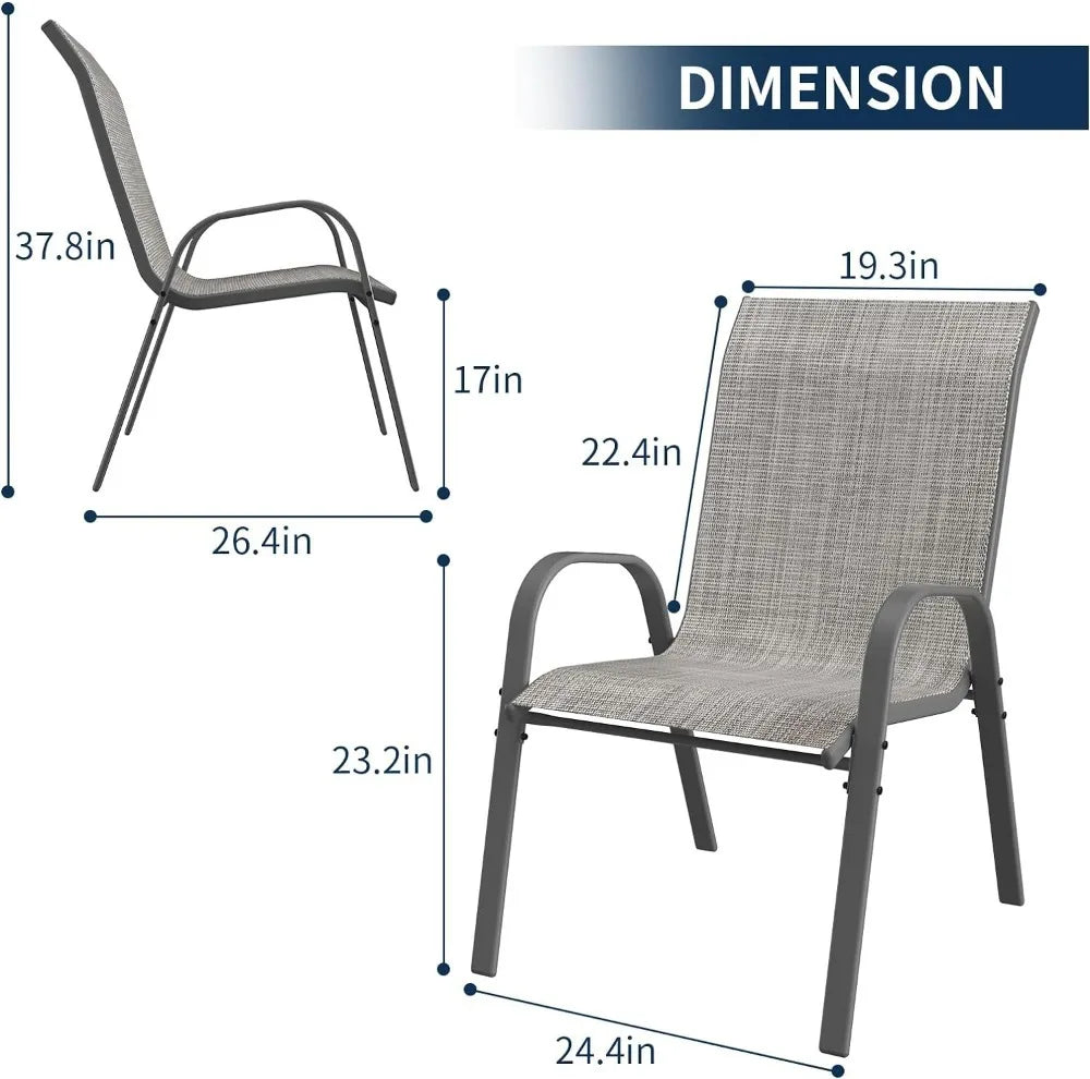 Patio Chairs Set of 4, Dining Chairs for All Weather