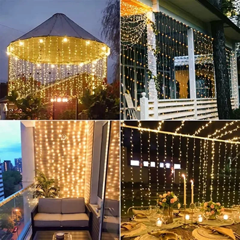 Solar Curtain Light, Solar Fairy Garland String Lights