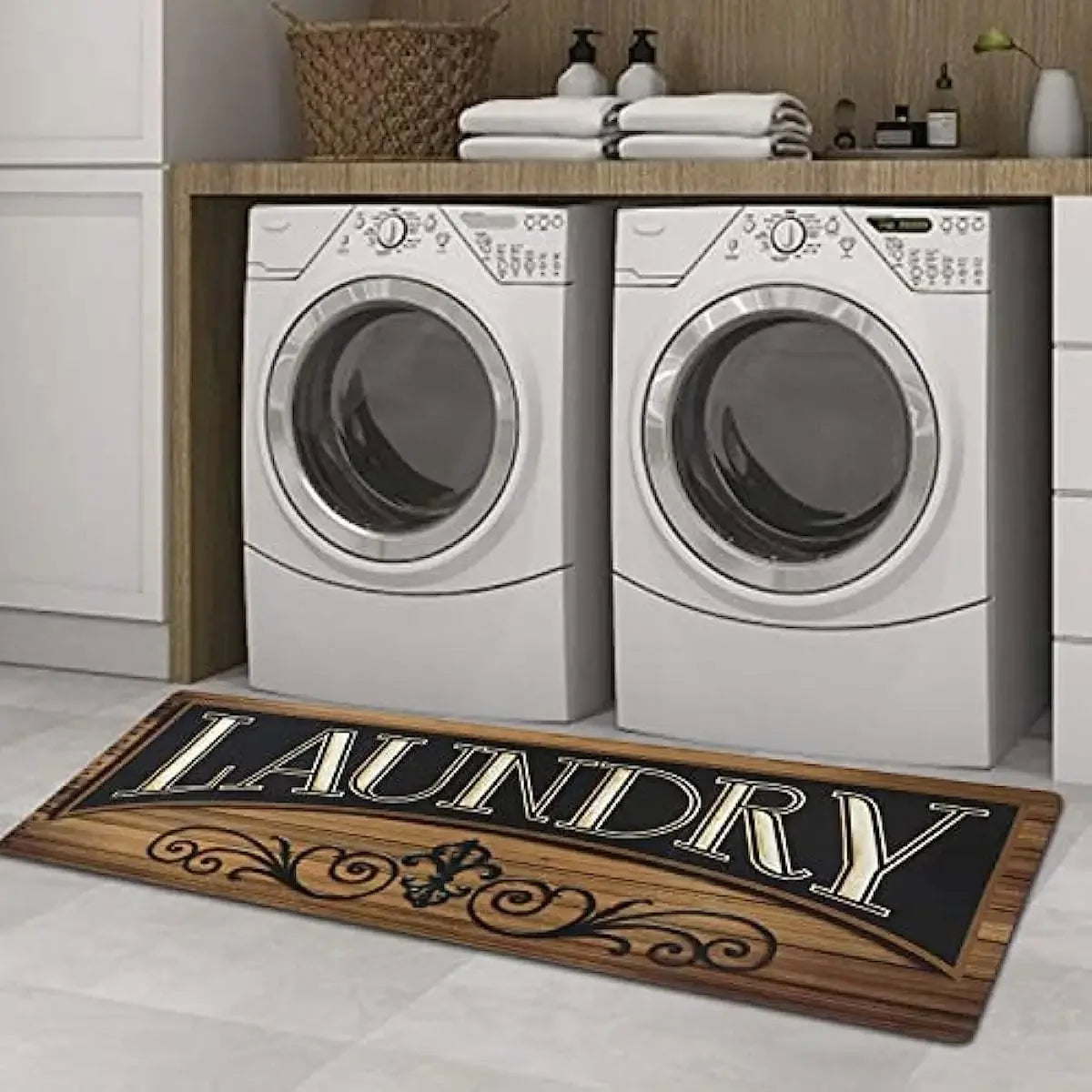 Laundry Room Runner Rug  Entrance Doormat Decor