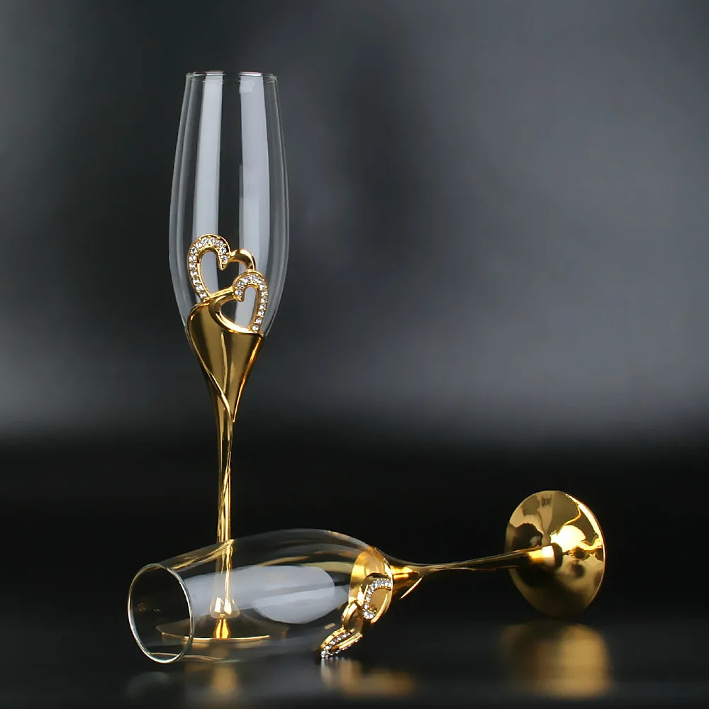 Crystal champagne glasses, wedding goblets