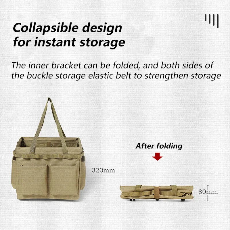 Outdoor camping picnic folding portable tool organizer