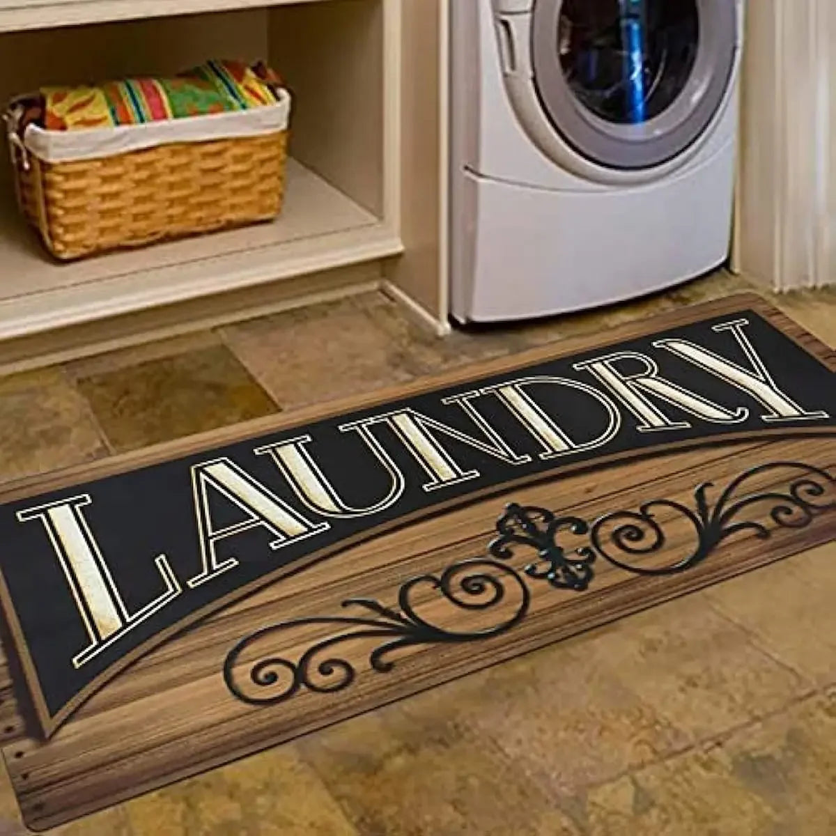 Laundry Room Runner Rug  Entrance Doormat Decor