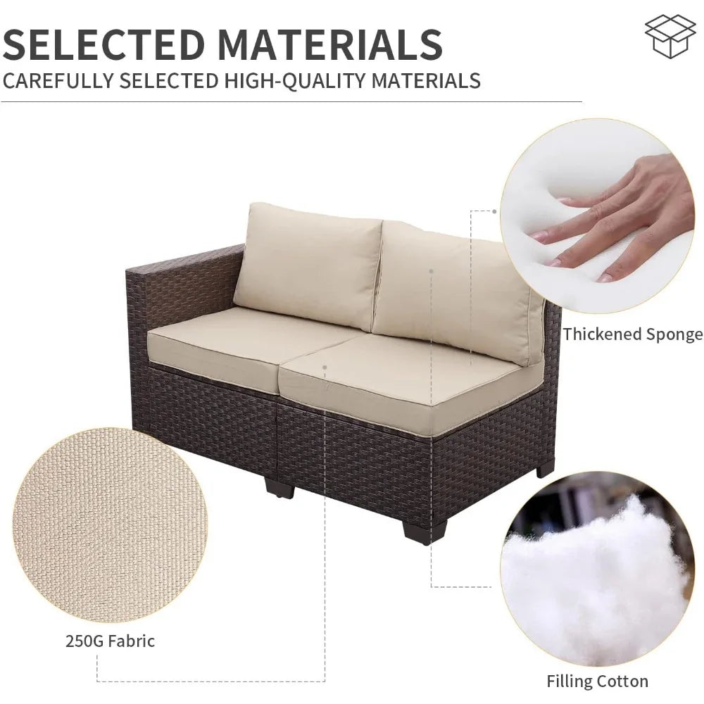 Sectional Conversation Sofa Chair with Storage Box Table