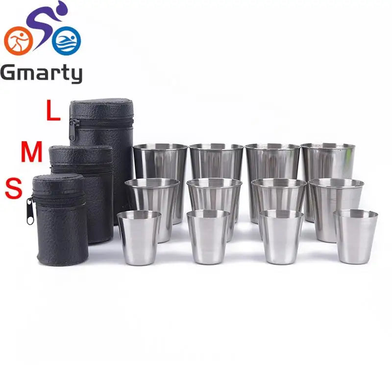 Outdoor Camping Cup, Set Stainless Steel Cover