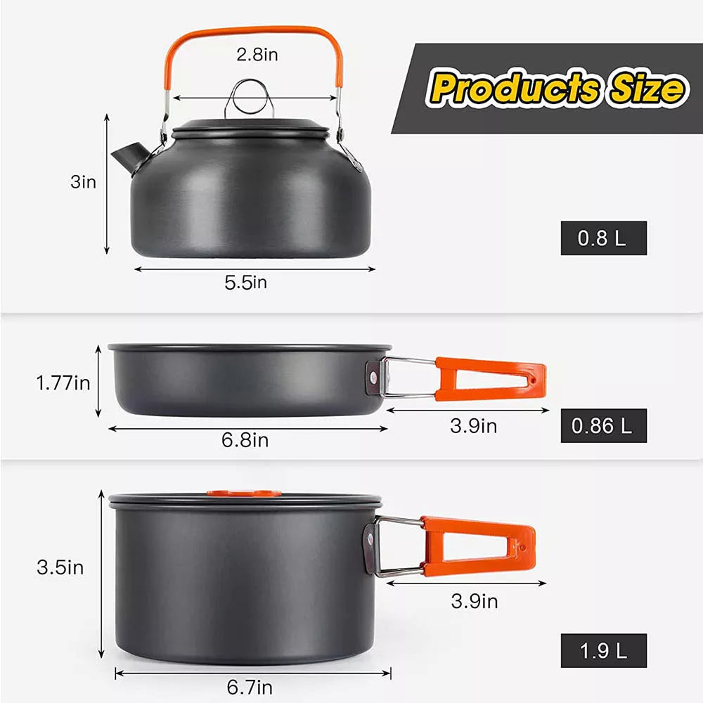 Aluminum Camping Cookware Kit