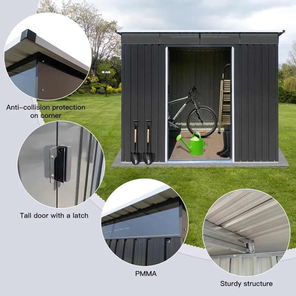 Storage Shed Galvanized Metal Garden Shed