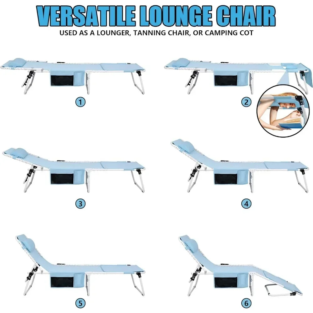 Face adjustable 5 position folding recliner