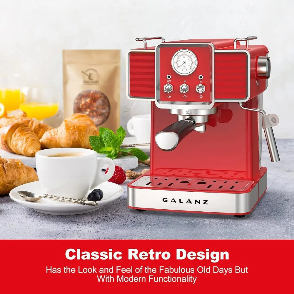 Galanz Retro Espresso Machine with Milk Frother