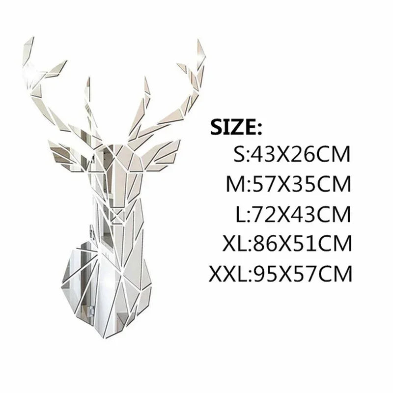 3D Mirror ,Nordic Style Acrylic Deer Head Mirror