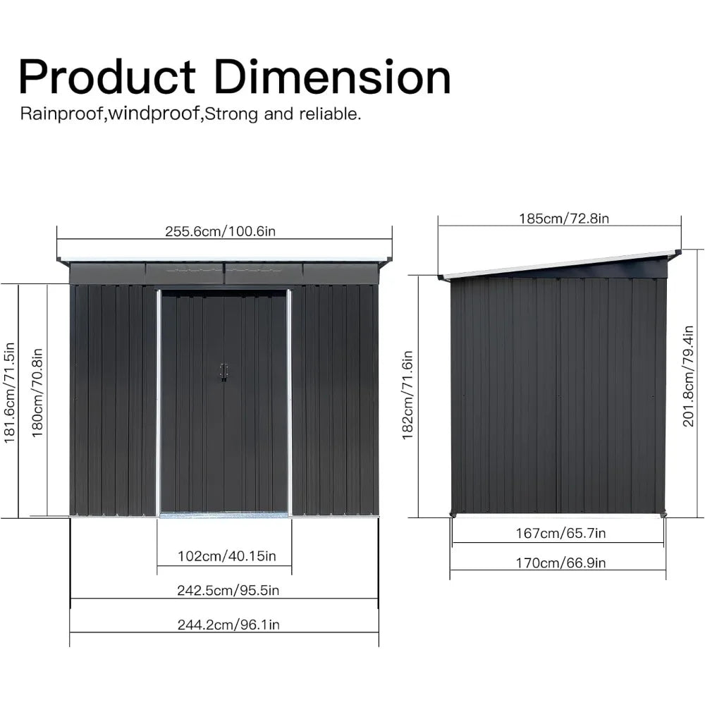 Storage Shed Galvanized Metal Garden Shed