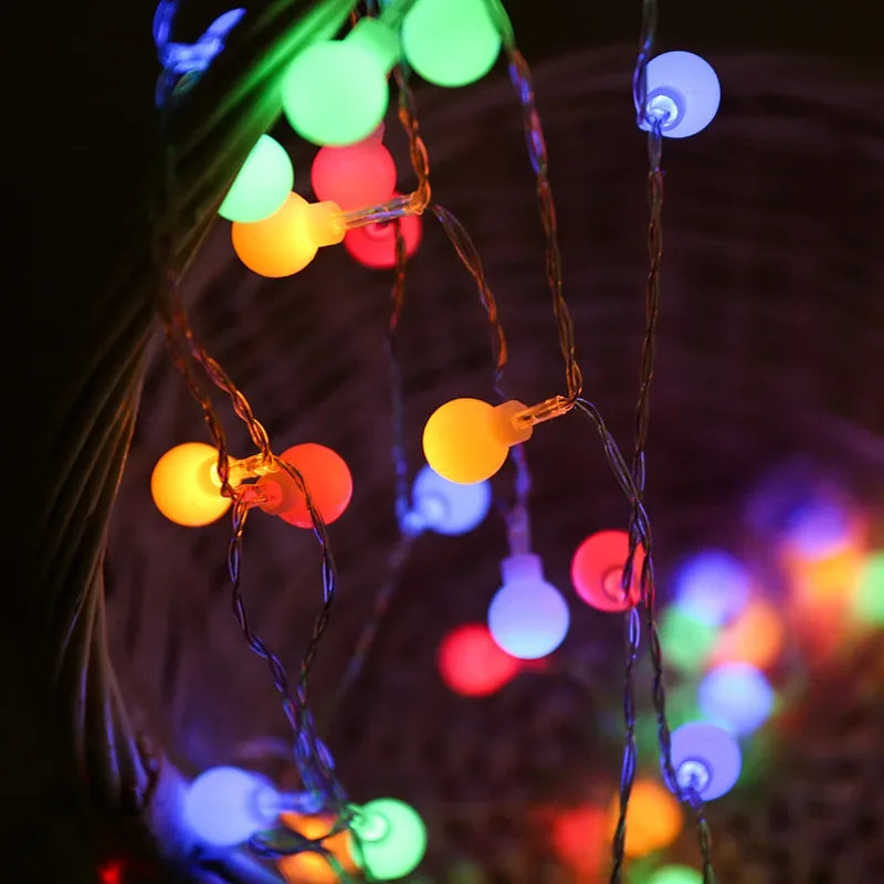 Battery Power Ball LED String Lights