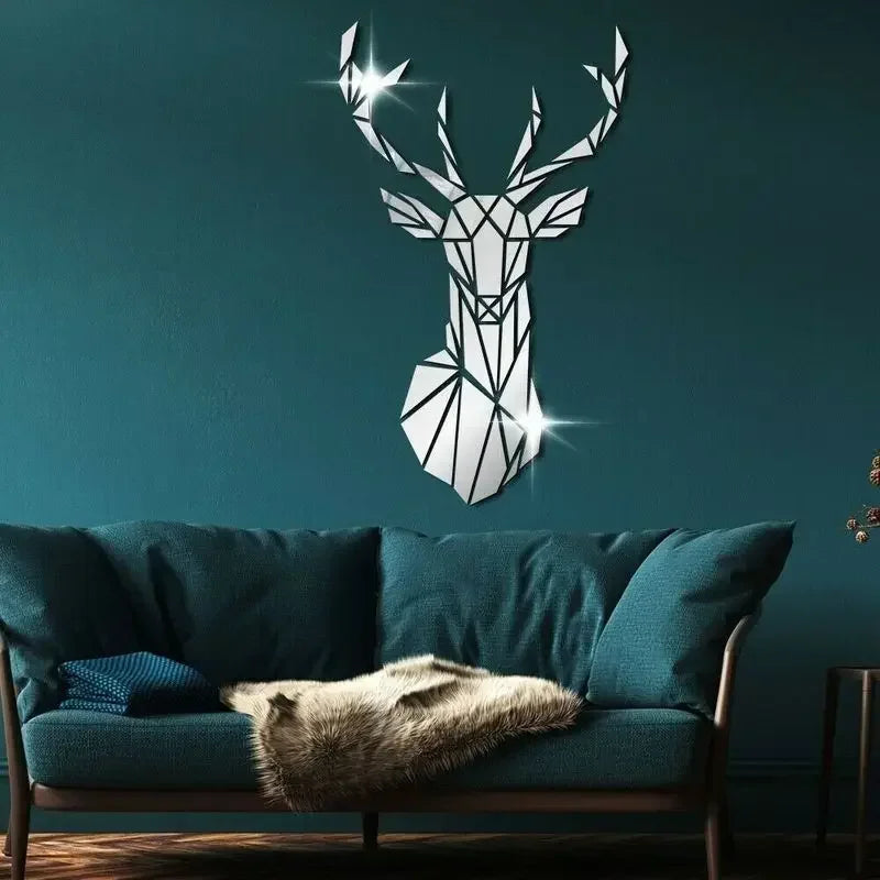 3D Mirror ,Nordic Style Acrylic Deer Head Mirror