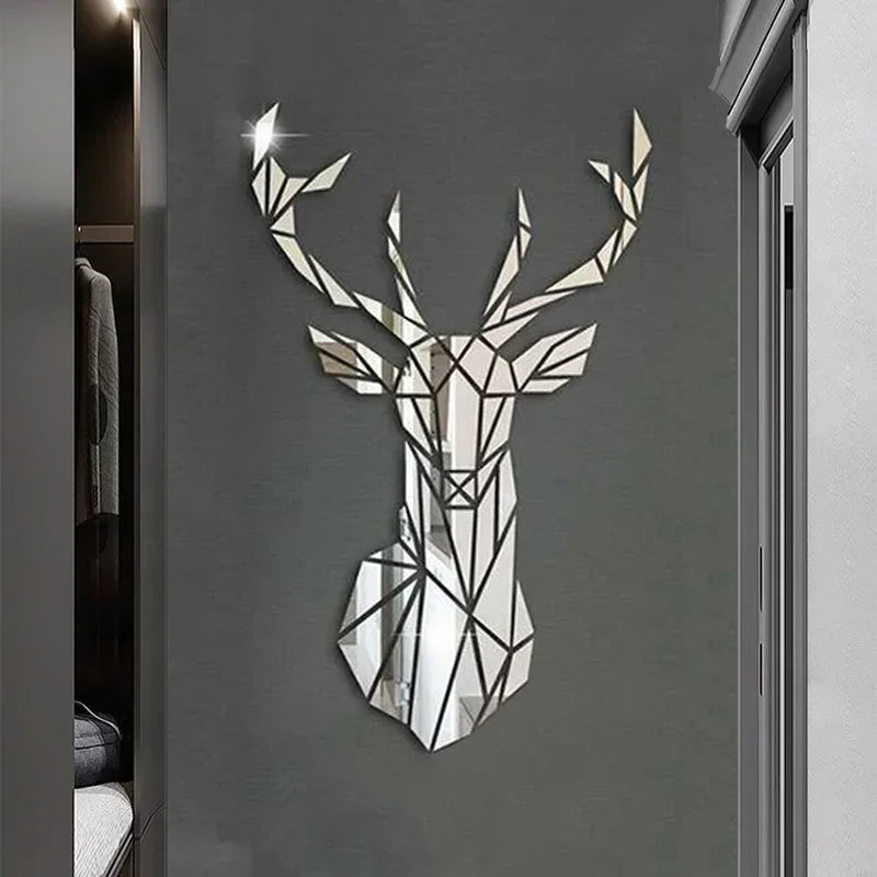 3D Mirror ,Nordic Style Acrylic Deer Head Mirror