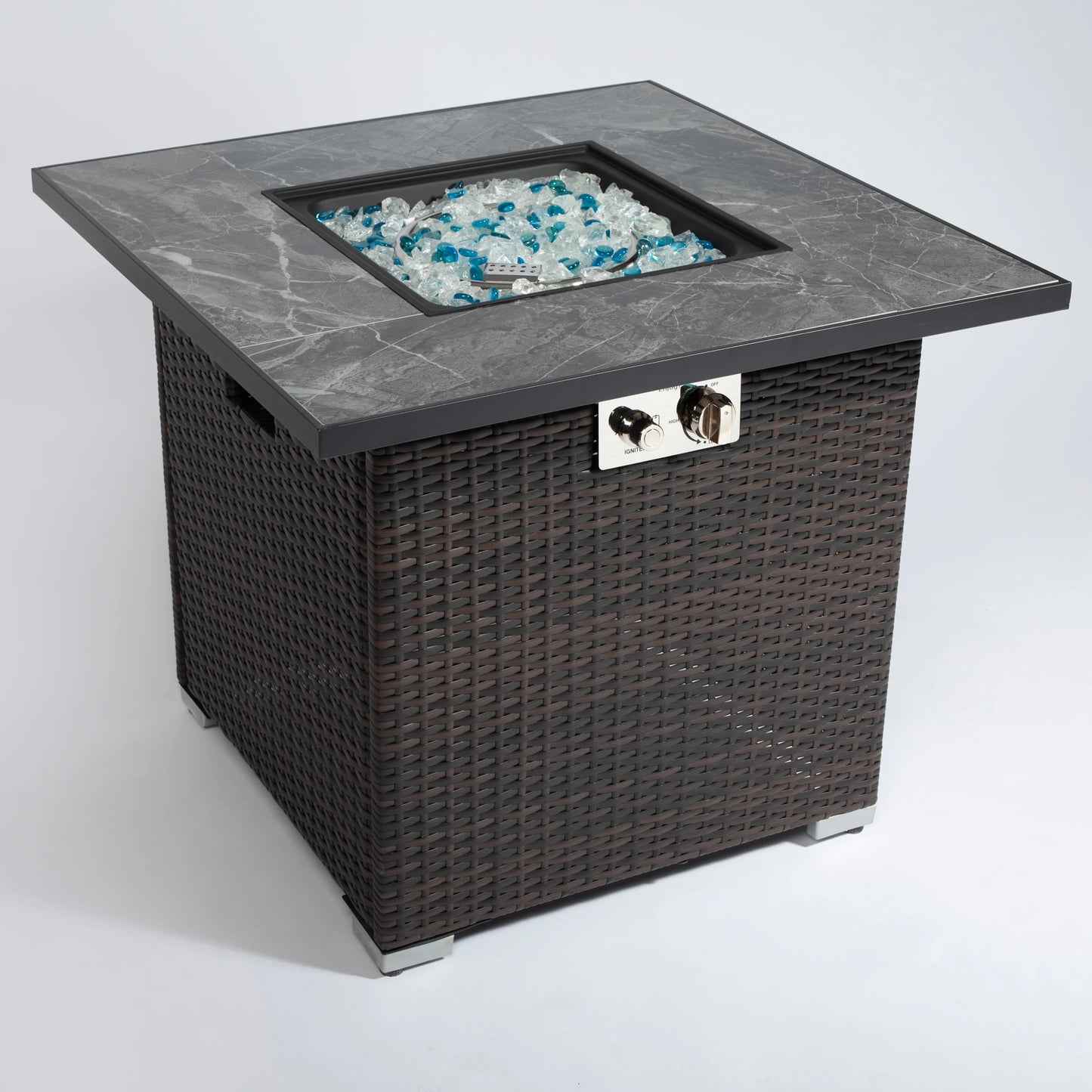 30" Gas  Square Fire Pit Table