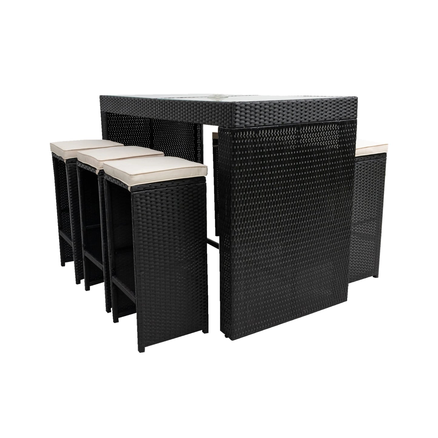 Patio Rattan Wicker Outdoor Furniture Bar Set