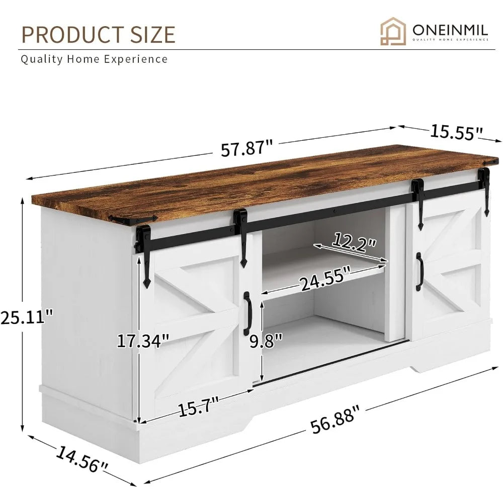 Rustic Entertainment Center with Sliding Barn Door