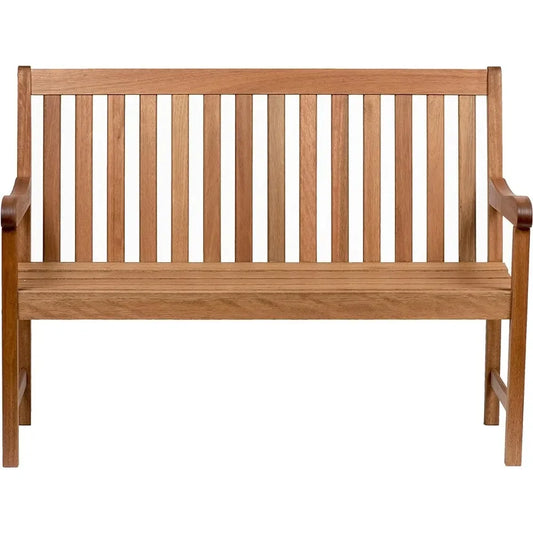 Milano 4-Feet Patio Bench Eucalyptus Wood Ideal for Outdoors and Indoors Outdoor Garden Benches Light Brown Freight Free