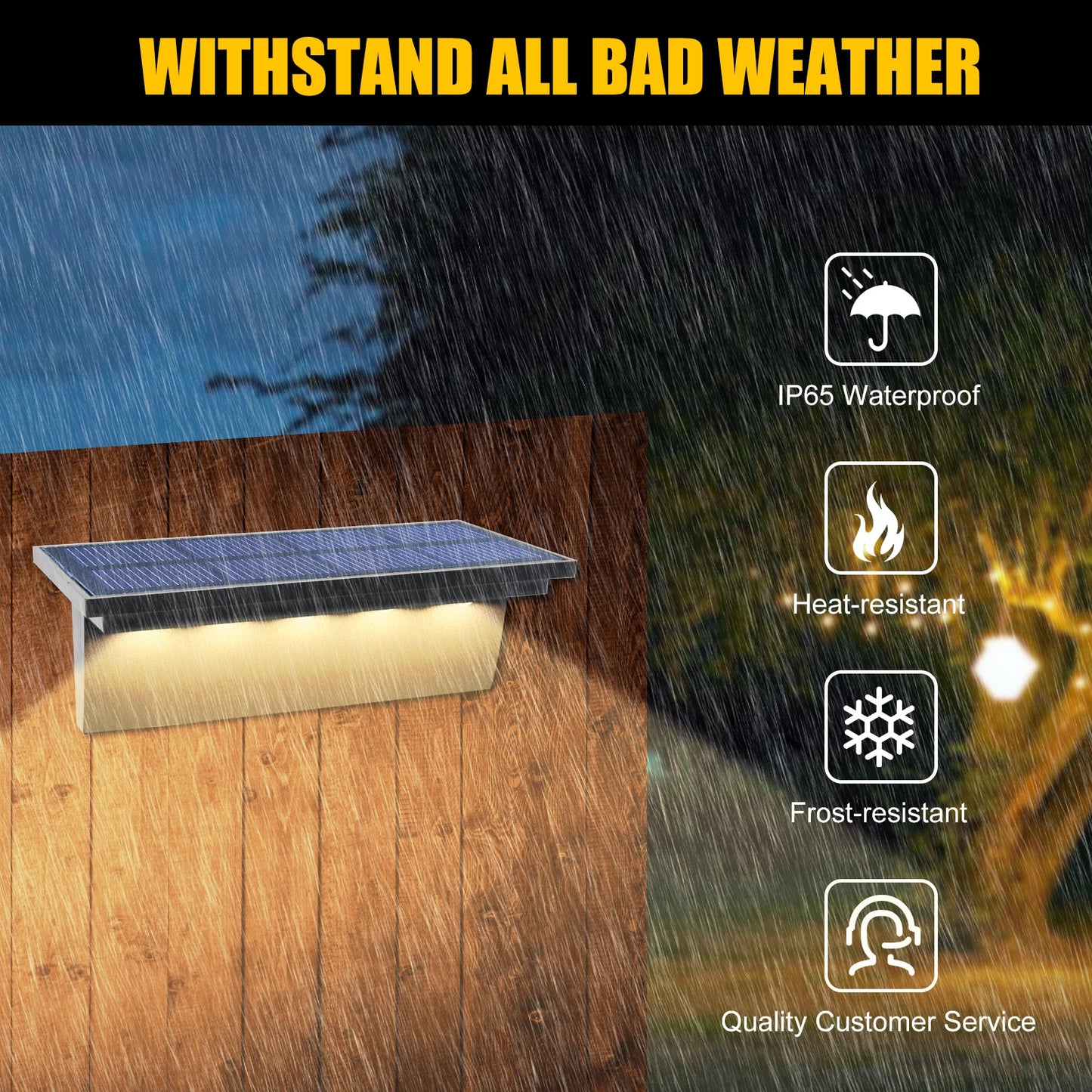 2/4 Packs RGB LED Outdoor Solar Light Step Lamp