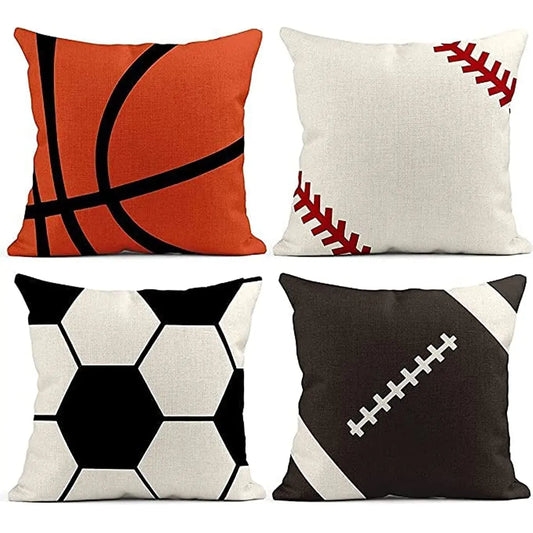 Funny Sports Throw Pillows Case Set of 4