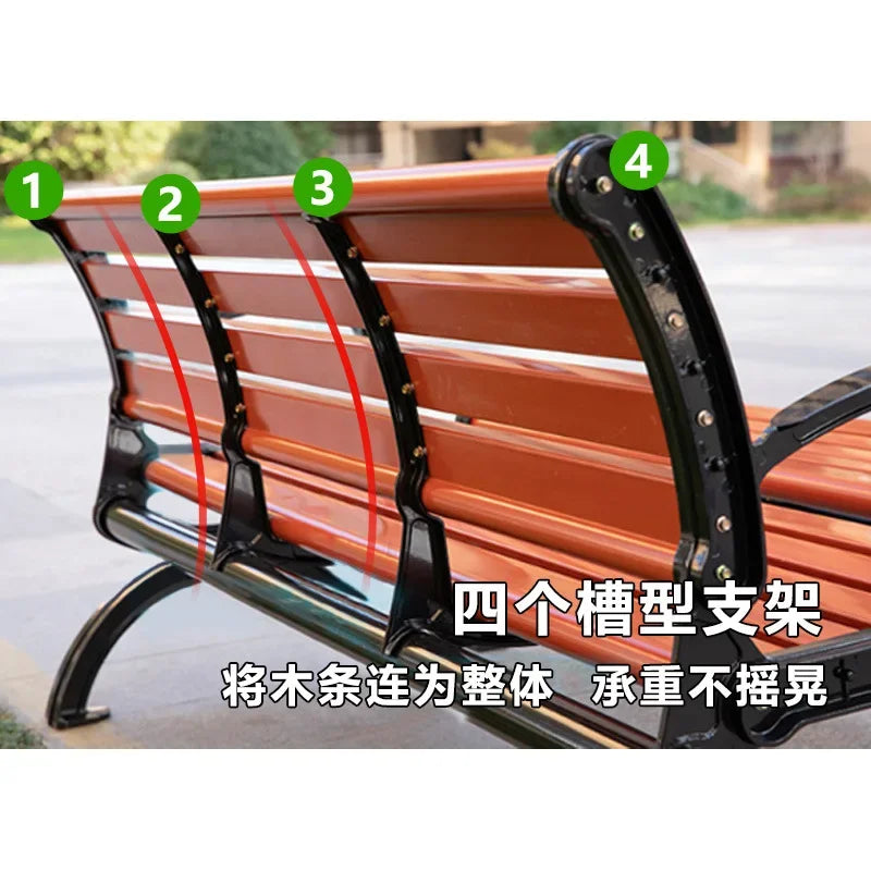 Park Outdoor   Leisure Courtyard Bench   Row   Garden Courtyard Park Rest  Waterproof Chair