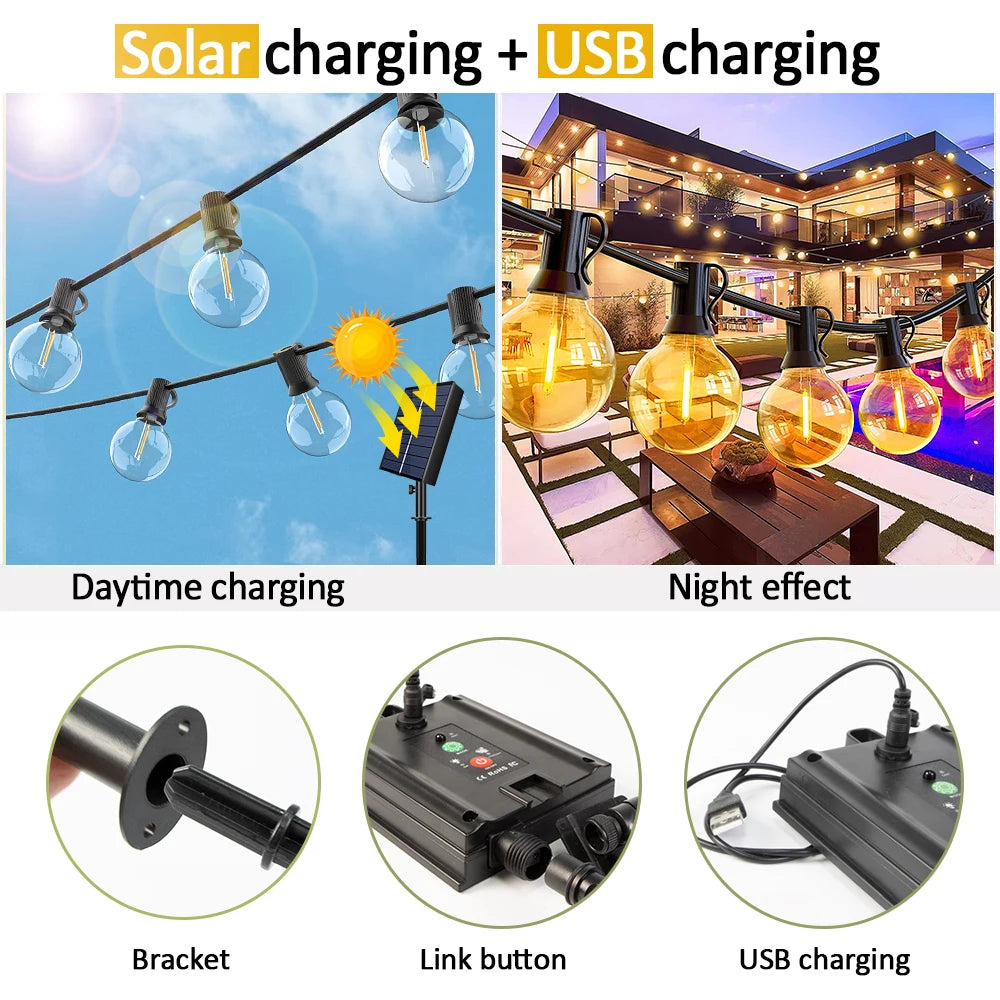 Solar String Lights ,USB Recharger