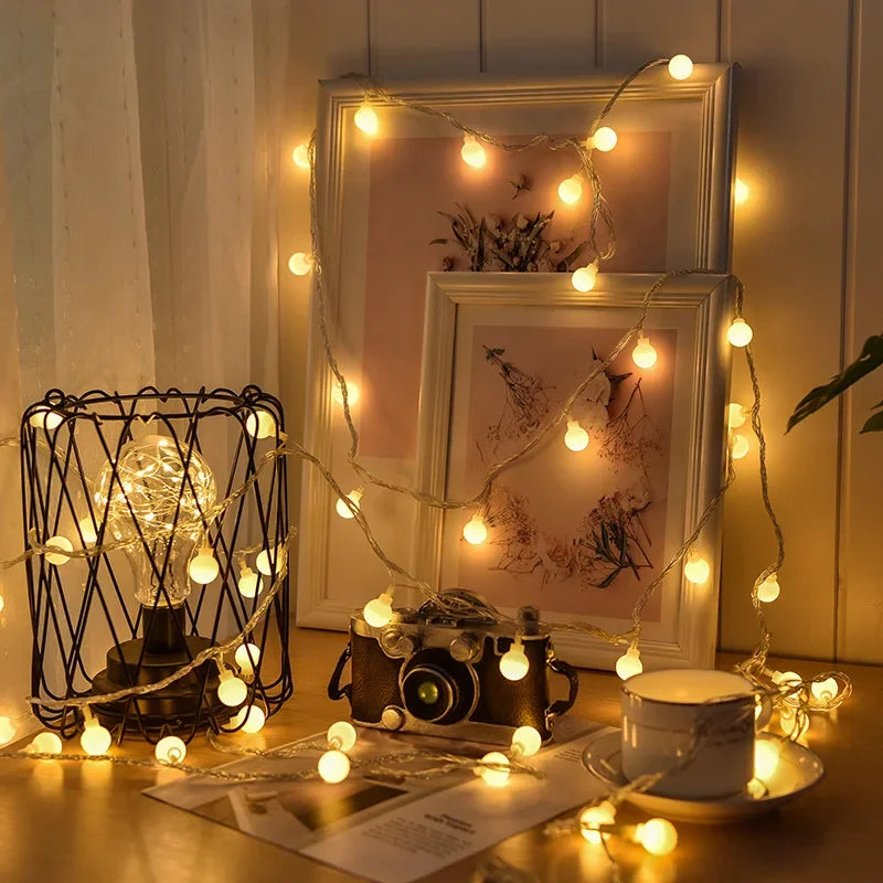 Battery Power Ball LED String Lights