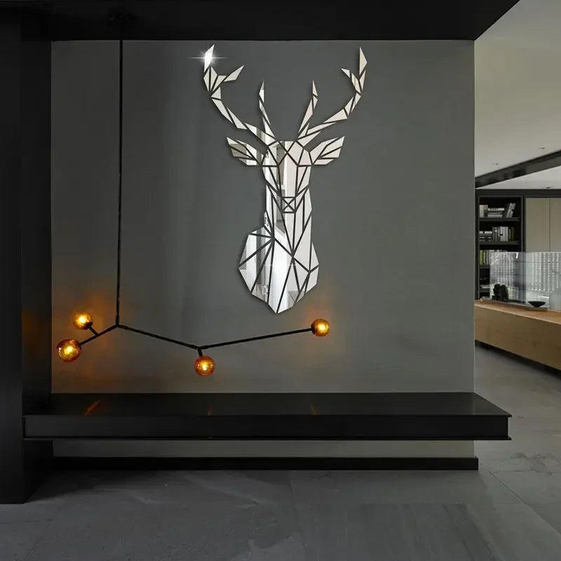 3D Mirror ,Nordic Style Acrylic Deer Head Mirror