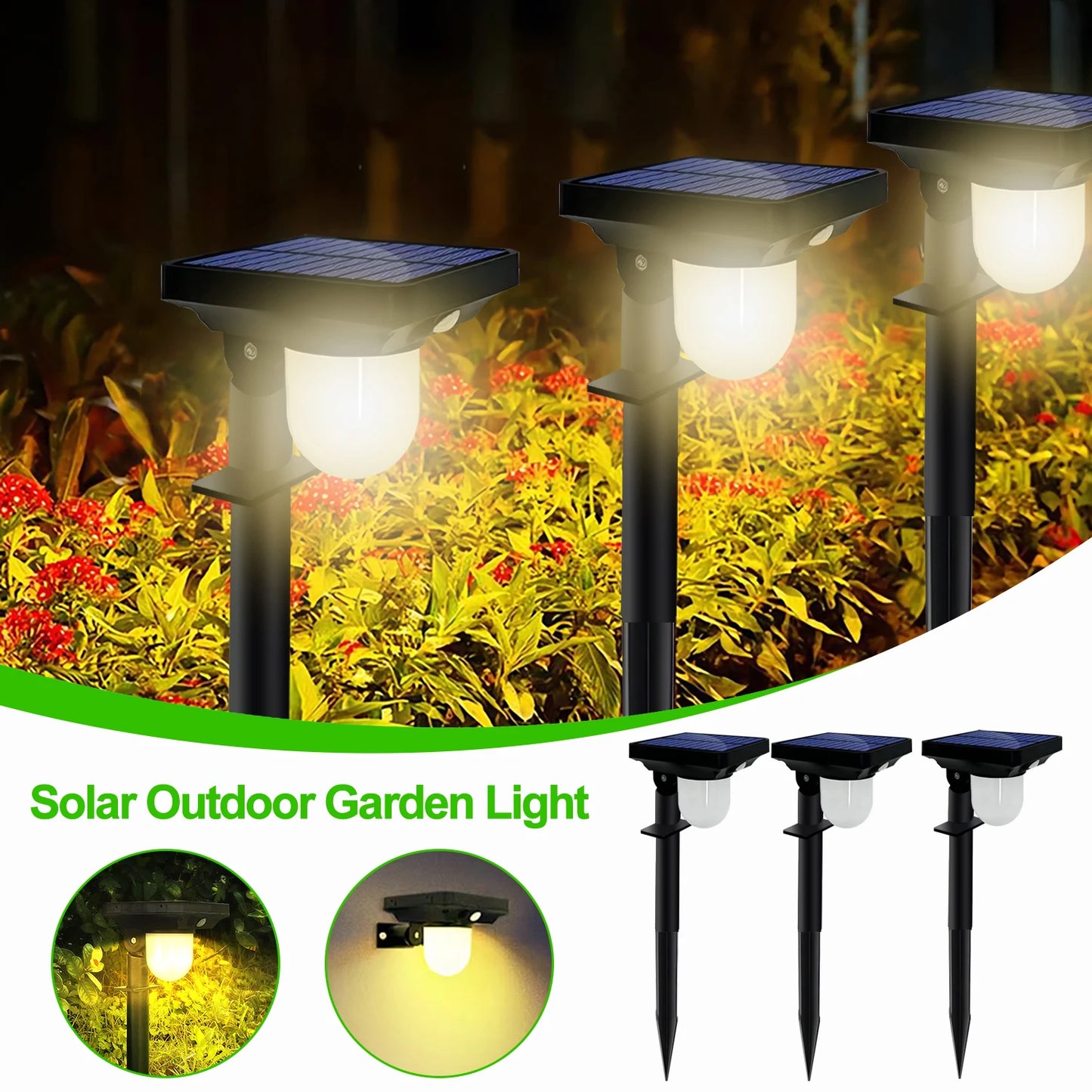 LED Solar Garden Spot Light  3 Modes